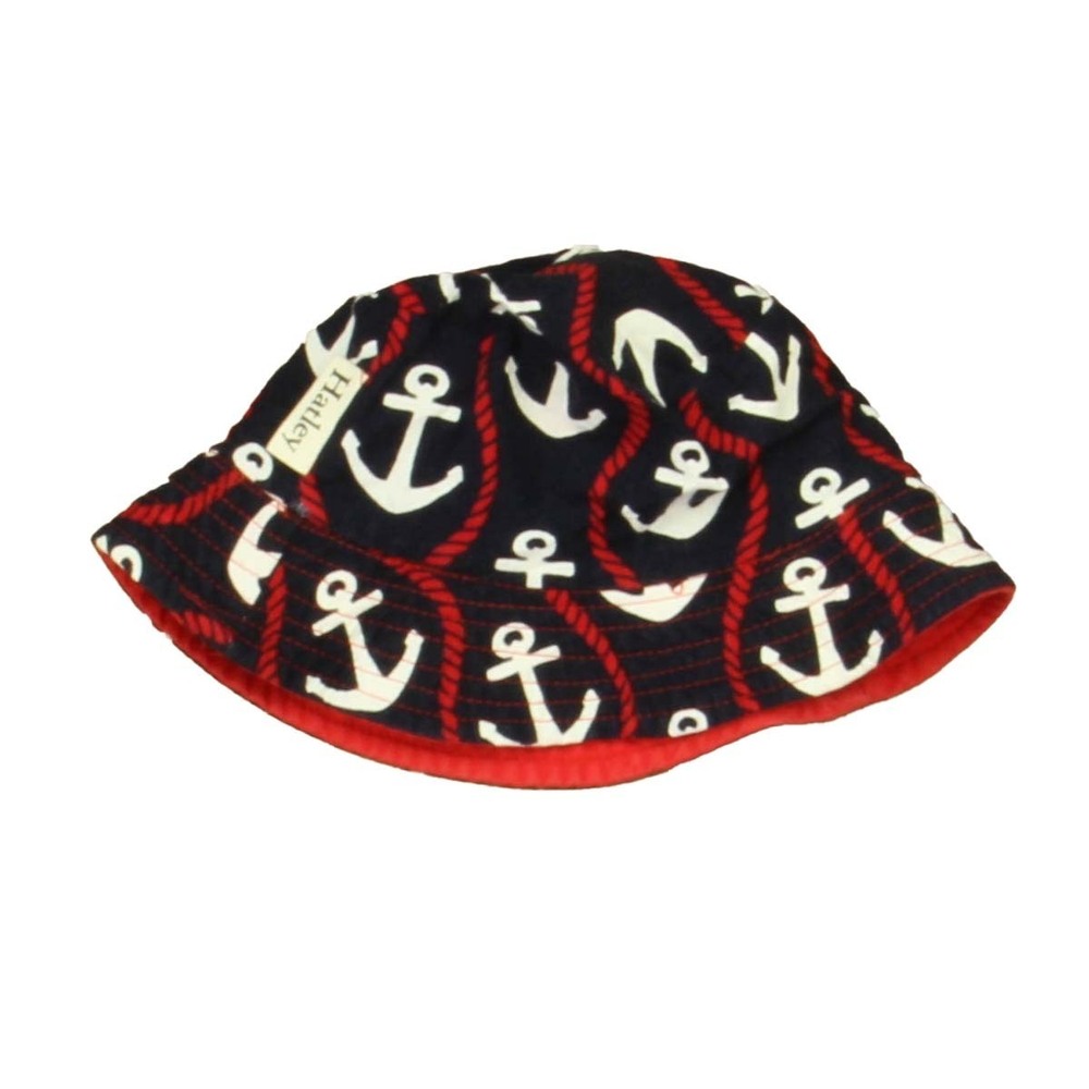 Hatley Boys Red | Navy Anchors Hat size: 0-12 Months